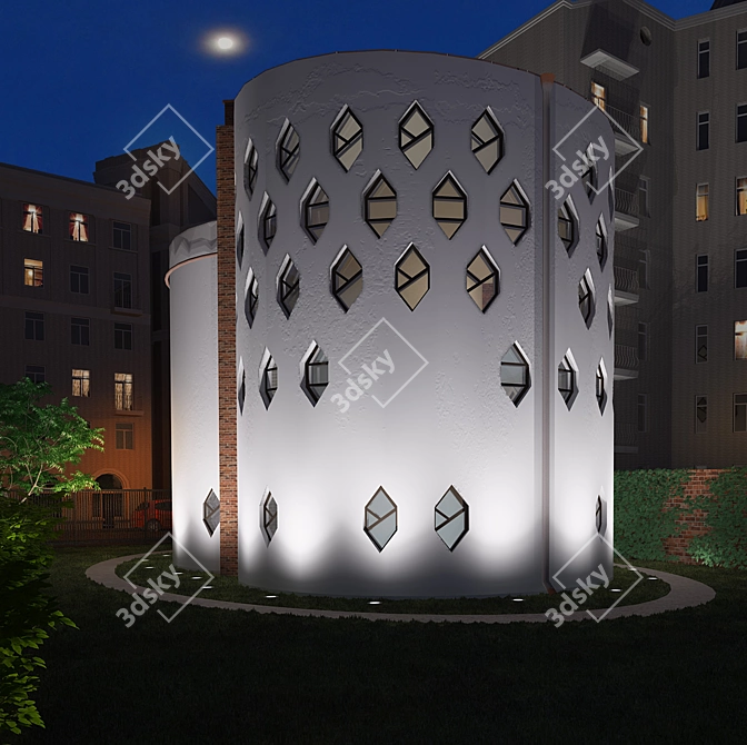 Melnikov House: Architectural Textures 3D model image 3