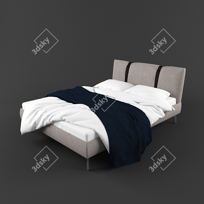 Zanotta LEGAMI: Luxury Queen Size Bed 3D model image 1
