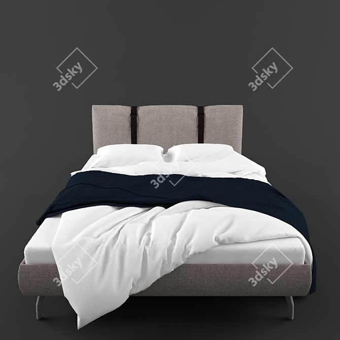 Zanotta LEGAMI: Luxury Queen Size Bed 3D model image 2