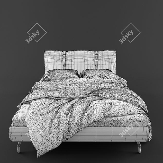 Zanotta LEGAMI: Luxury Queen Size Bed 3D model image 3