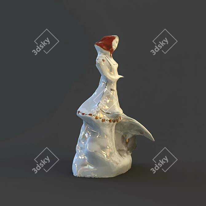 Vintage Soviet Porcelain Figurine 3D model image 2