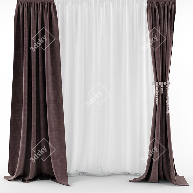 Elegant Curtain Set 3D model image 1