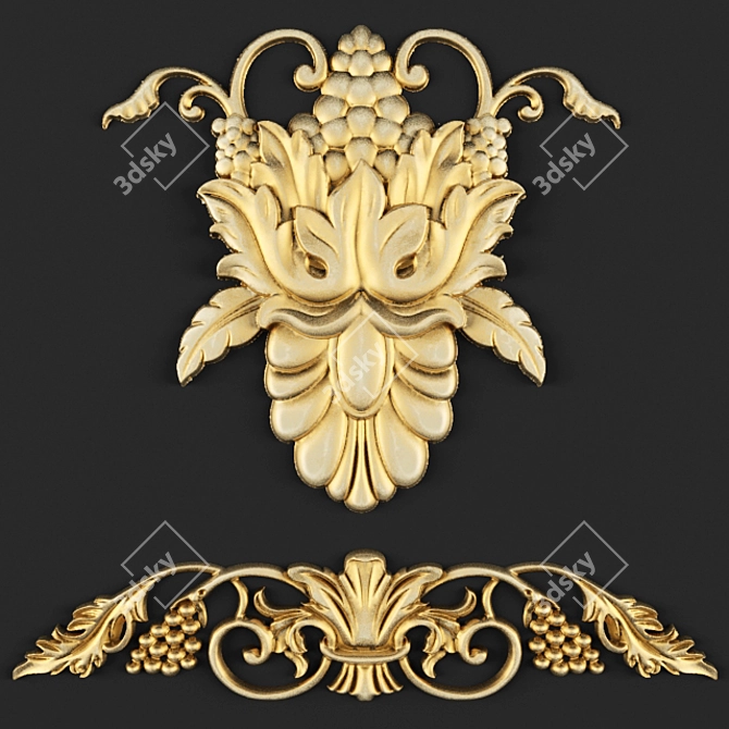 Elegant Stucco Grape Design 3D model image 1