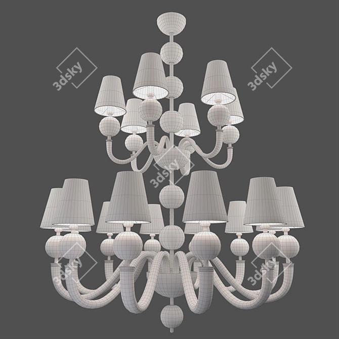 Vintage Italian Barovier&Toso Chandelier 3D model image 2