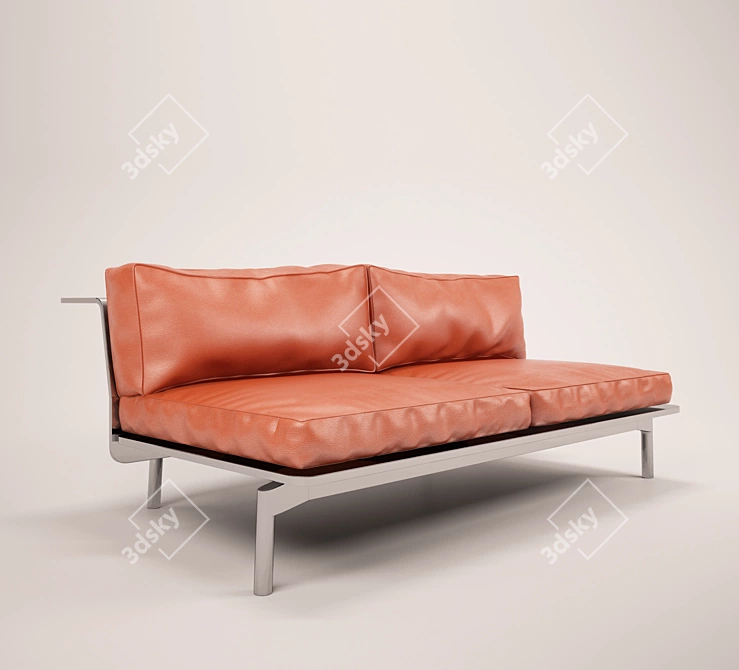 Sleek Sled Sofa by Cassina 3D model image 1