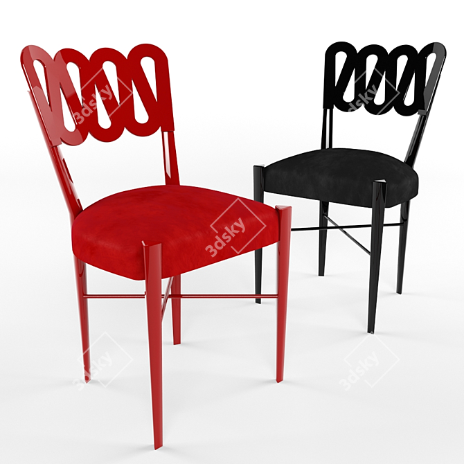 Montina 969 Chair: Elegant Gio Ponti Design 3D model image 1