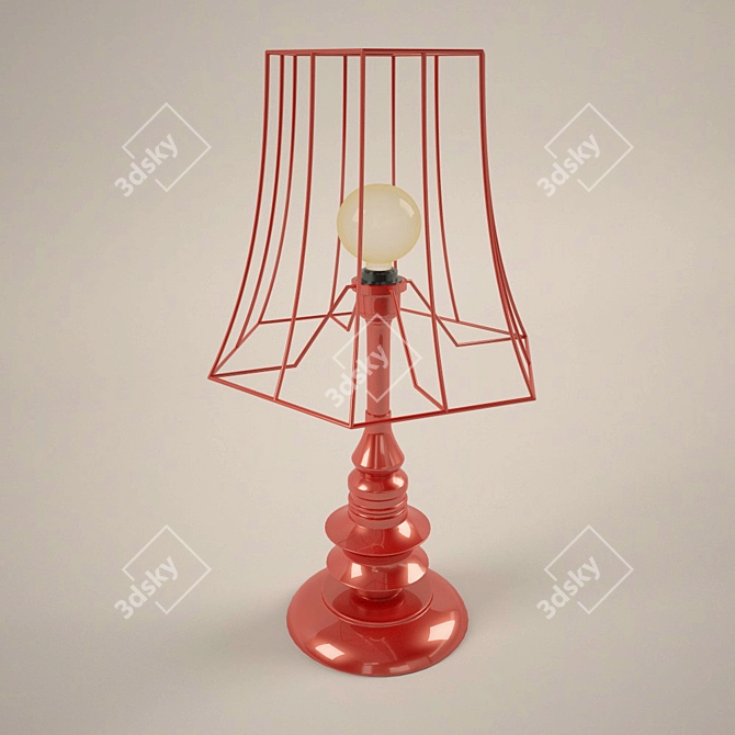 Crimson Glow: A Stunning Red Lamp 3D model image 1