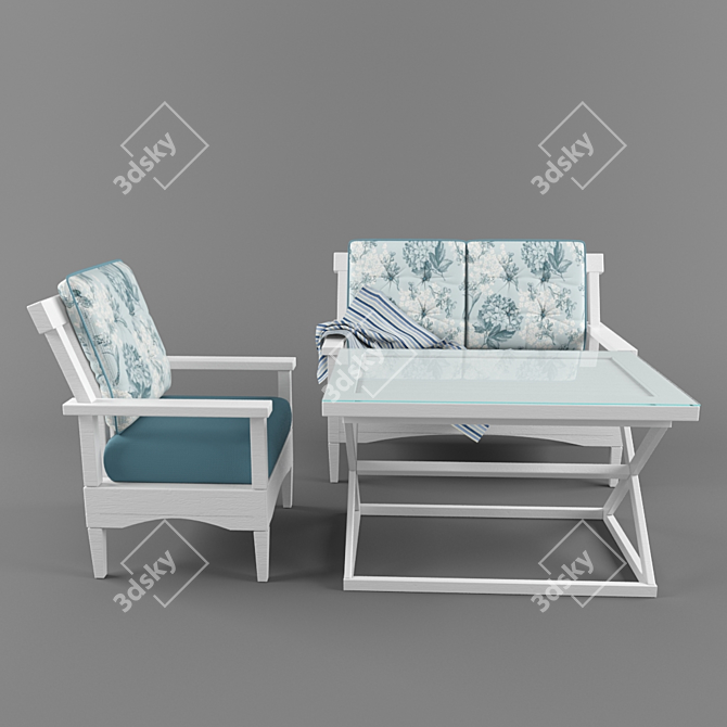 Outdoor Wooden Furniture 3D model image 3