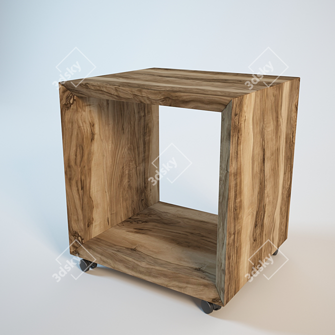 Solid Wood Cabinet 3D model image 2