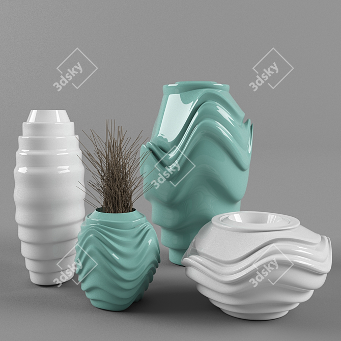 Elegant Vases Set  3D model image 1