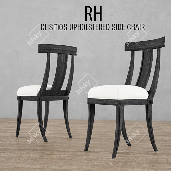 Elegant Klismos Upholstered Chair 3D model image 1