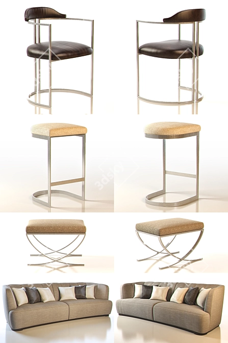 Modern Chair Set II - 3D Models 3D model image 2