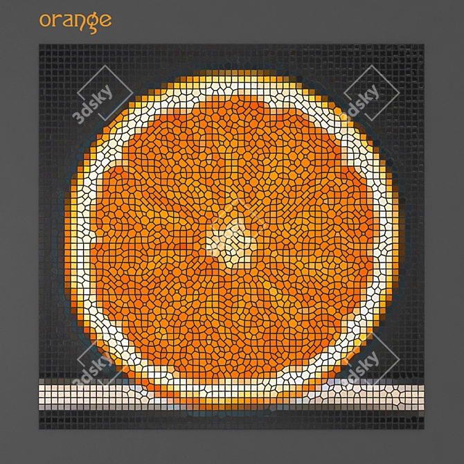 Title: Vibrant Orange Mosaic Panel 3D model image 1