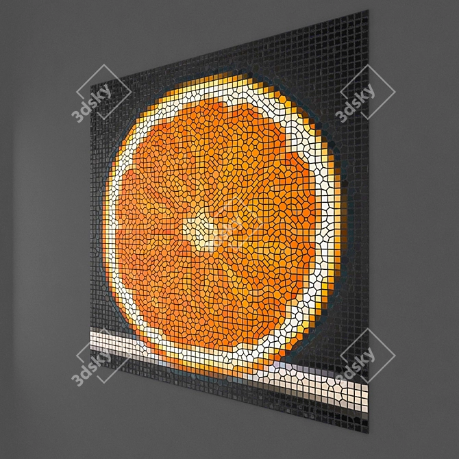 Title: Vibrant Orange Mosaic Panel 3D model image 2