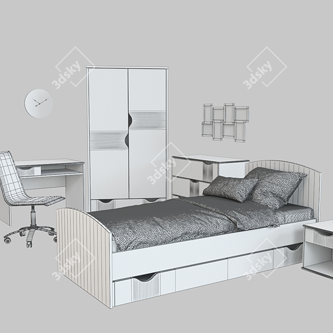 Title: Hoff Children's Furniture Set 3D model image 2