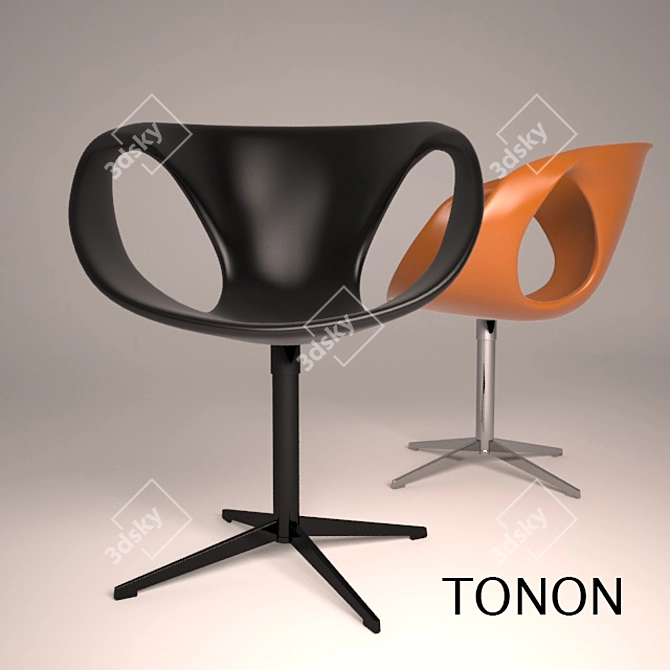 Innovative Steel Chair by Tonon 3D model image 1