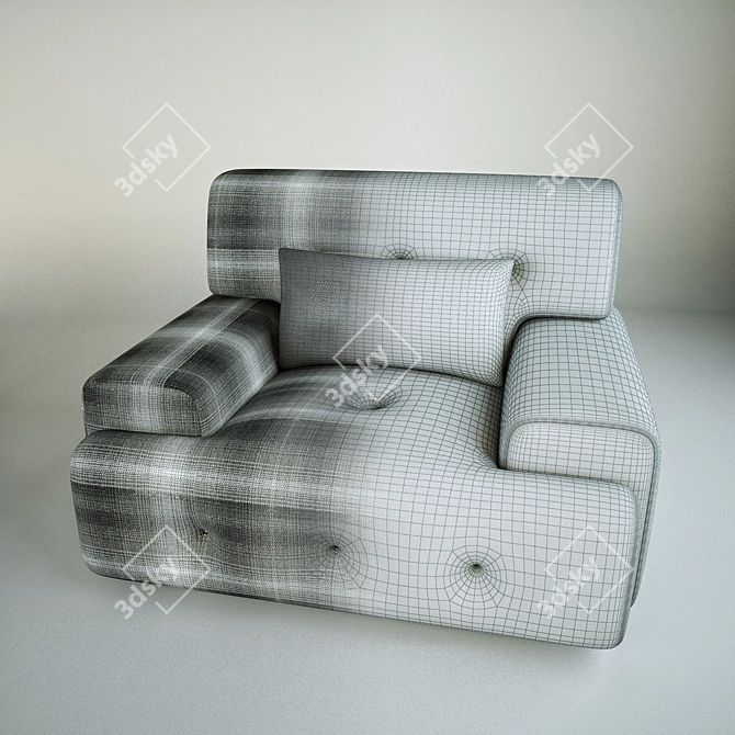 Modern Black and White Chair Set 3D model image 3