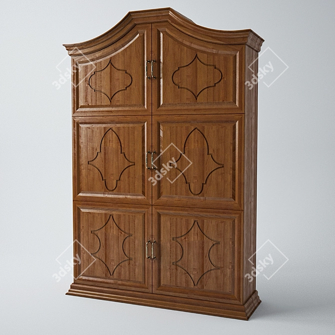 Sleek Timeless Wardrobe 3D model image 1