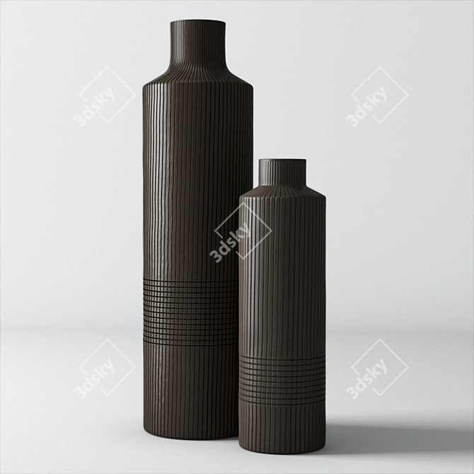 Elegant Tall Glass Vase 3D model image 1