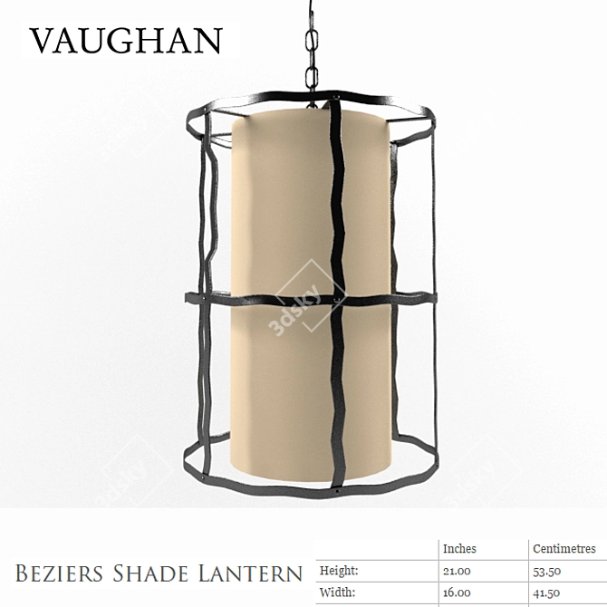 Elegant Beziers Shade Lantern 3D model image 1