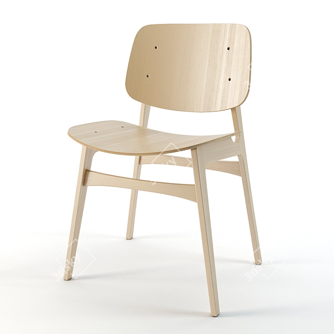 Soborg Chair: Scandinavian Elegance 3D model image 1