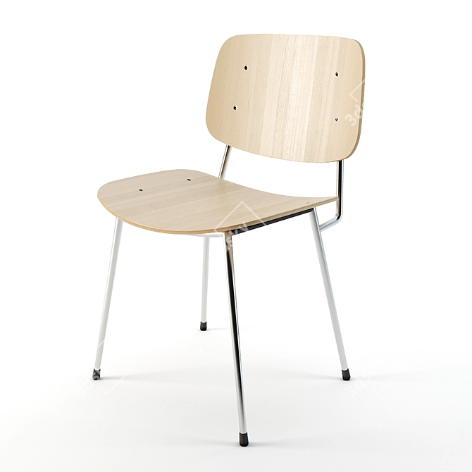 Soborg Chair: Scandinavian Elegance 3D model image 3