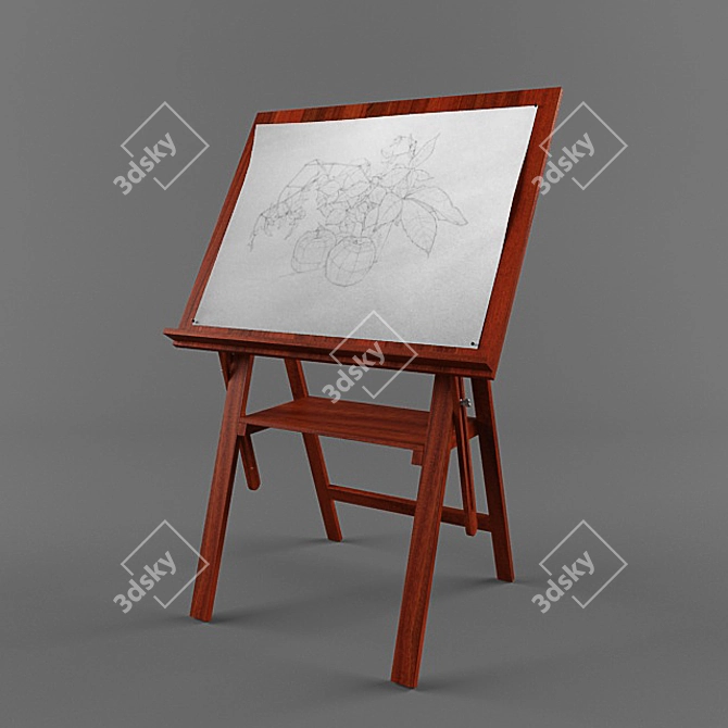 Premium Art Easel 3D model image 1