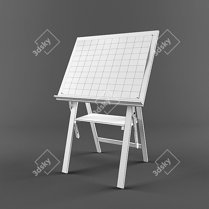 Premium Art Easel 3D model image 2