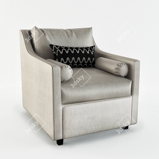 Elegant Accent Chair 3D model image 1