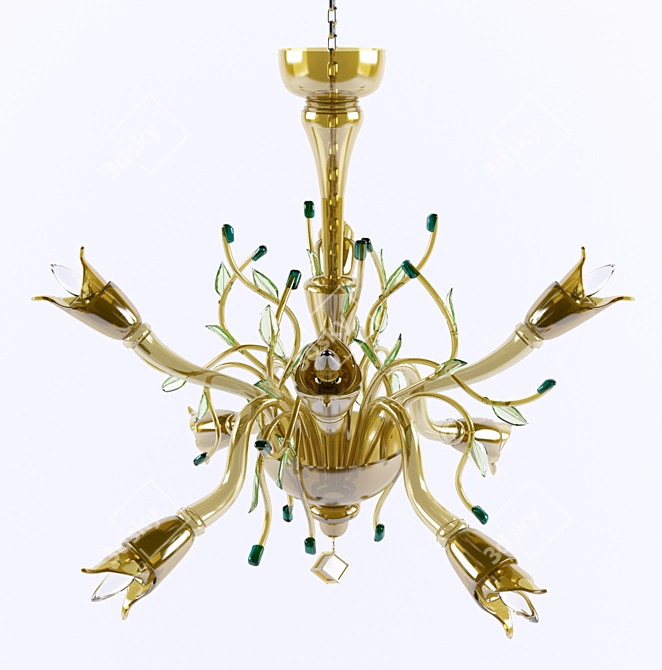 Terra K8: Classic Glass Chandelier 3D model image 1