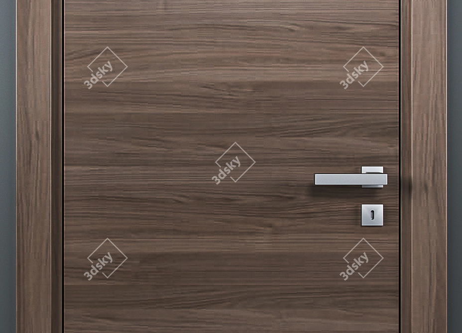 Elegant Barausse Doors- Walnut & Perla 3D model image 2