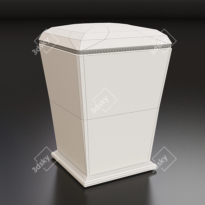 Stylish Leather Pouf 3D model image 2