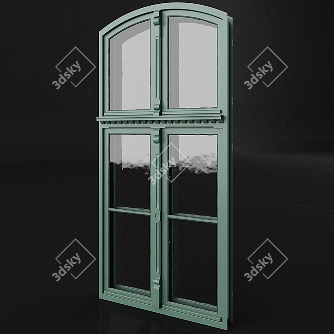 Vintage Repurposed Window 3D model image 1