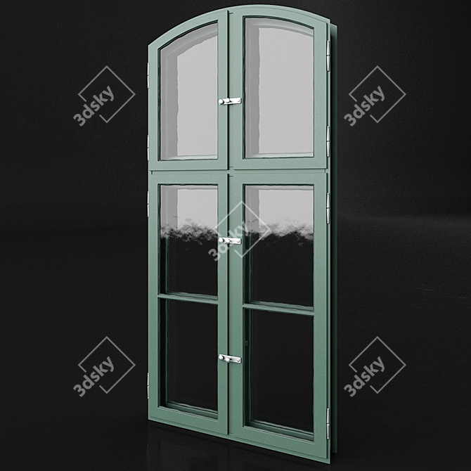 Vintage Repurposed Window 3D model image 2