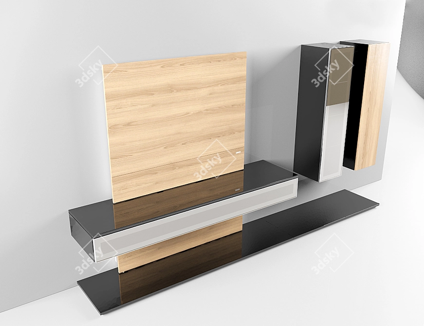 American Walnut Furniture System 3D model image 2