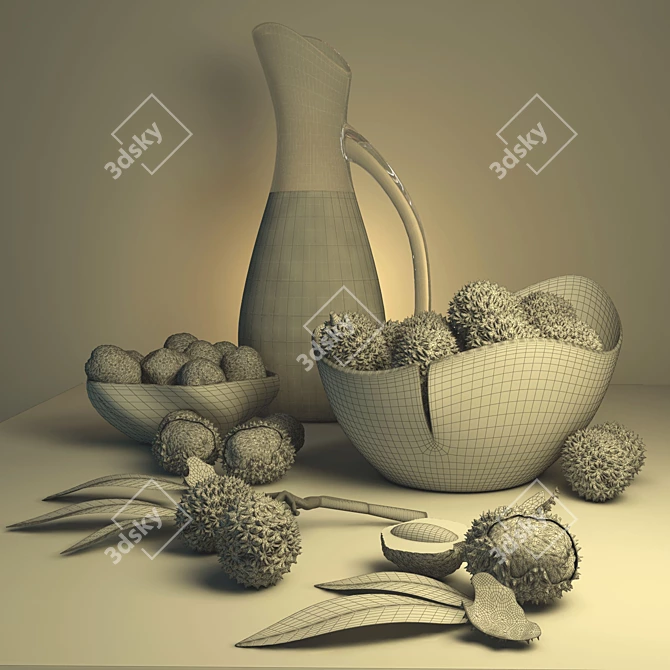 Lichee Fruits for Creative Projects 3D model image 2