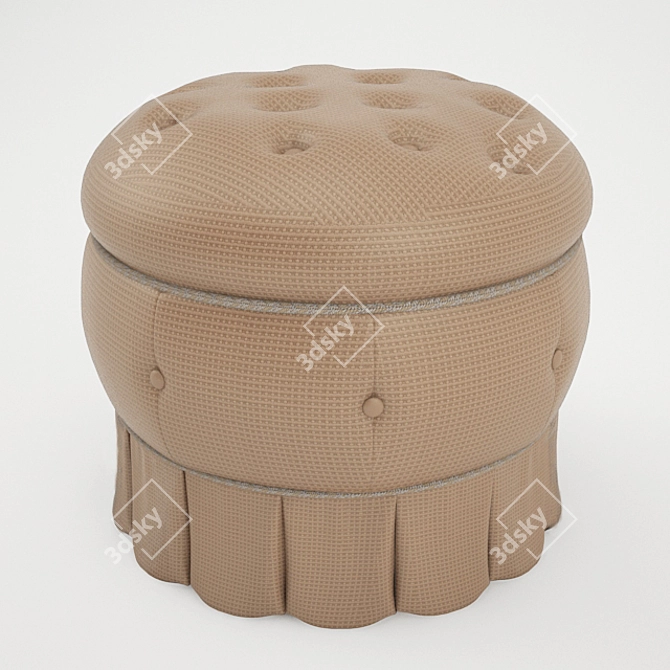 Elegant Pouf Ottoman 3D model image 1