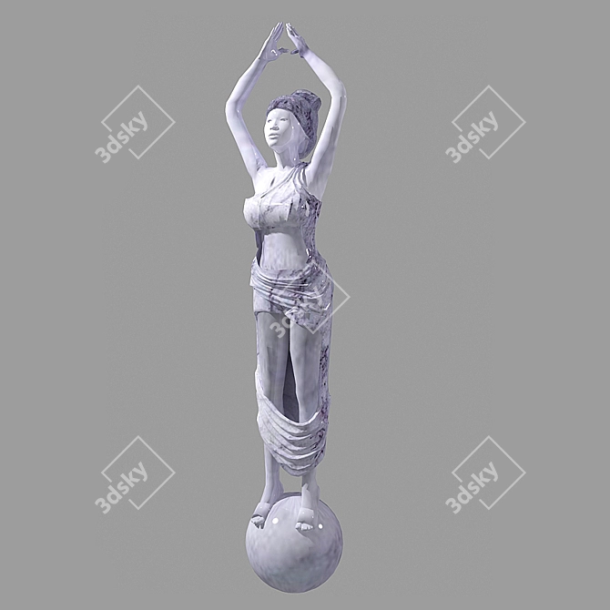 Title: Fireplace Column Sculpture 3D model image 1