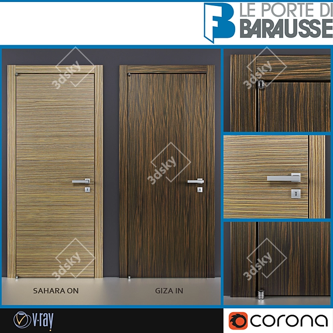 Elegant Barausse Doors 3D model image 1