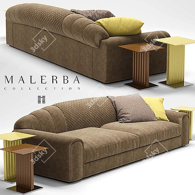 Elegant Malerba Sofa Set 3D model image 1