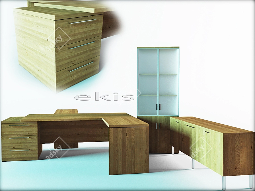 Modern Office Furniture 3D model image 1