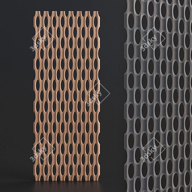 3D V-Form Bubble2 Plywood Panel 3D model image 1