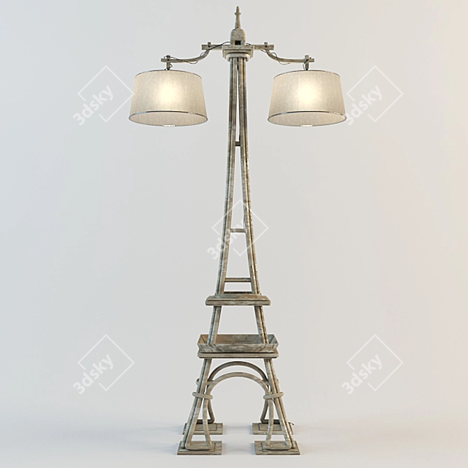 Elegant Eiffel Tower Floor Lamp 3D model image 1