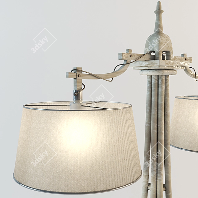 Elegant Eiffel Tower Floor Lamp 3D model image 2