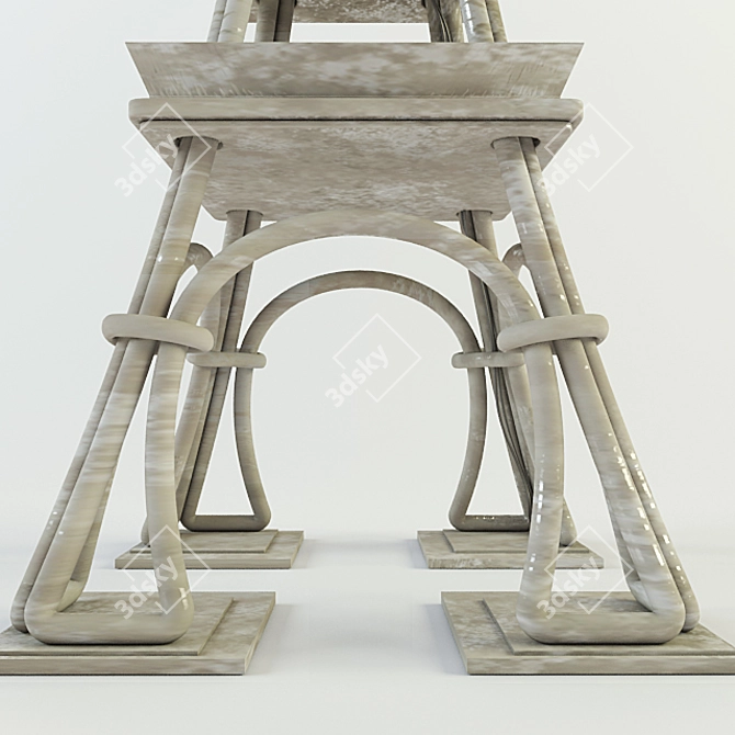 Elegant Eiffel Tower Floor Lamp 3D model image 3