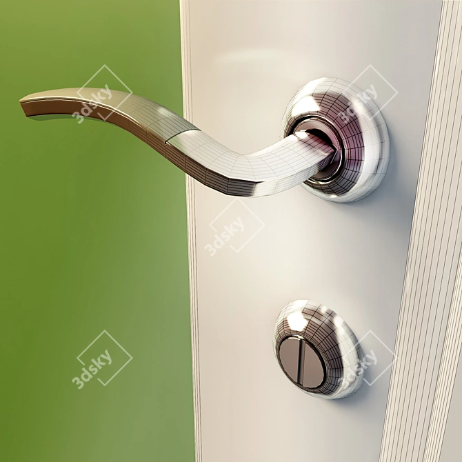 Title: Satin White Door 3D model image 2