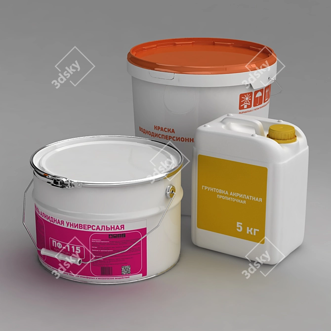 Precision Paint and Varnish Containers 3D model image 1