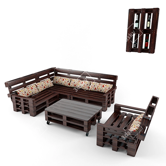 EcoPallet Furniture Set 3D model image 2