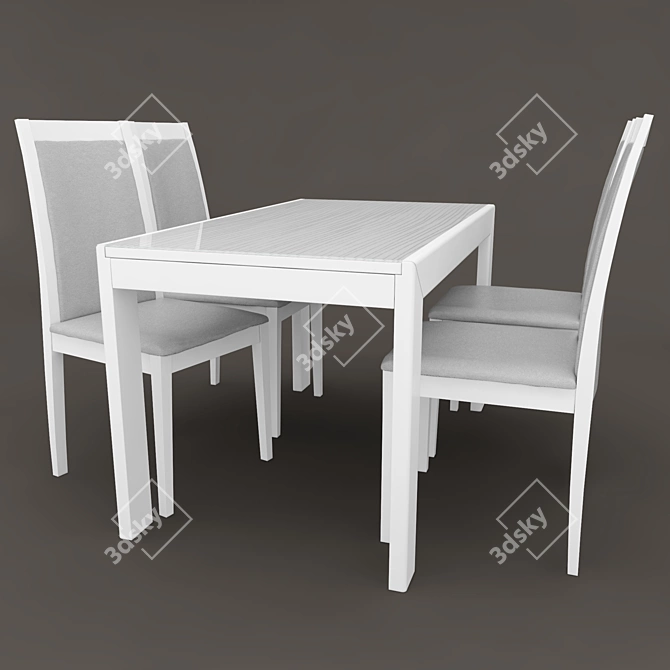 Modern IMS Onda Table with G1280 Chair 3D model image 1