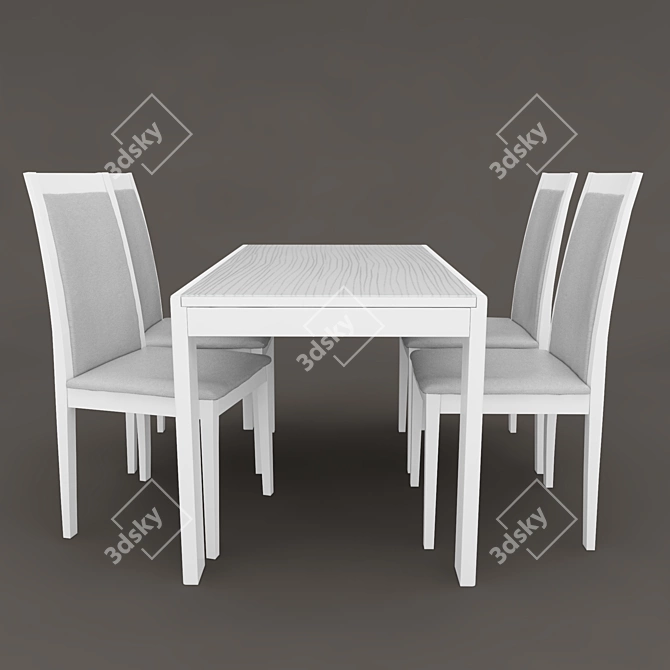 Modern IMS Onda Table with G1280 Chair 3D model image 3